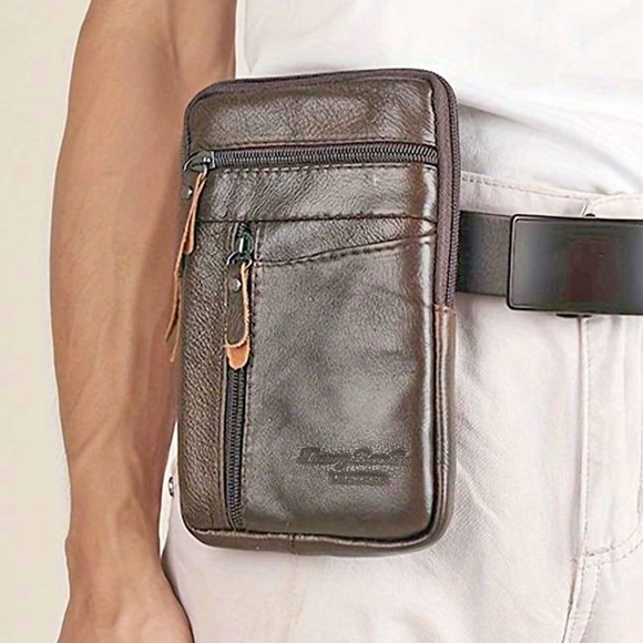 Leather Phone Bag Coffee Dk Brown - Picture 5 of 10